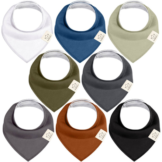 8-pack Baby Bandana Bibs for Boys and Girls