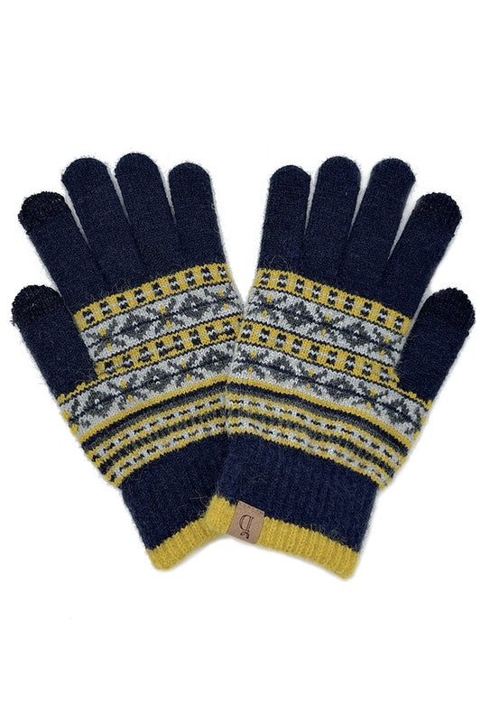 Aztec Knit Touch Gloves