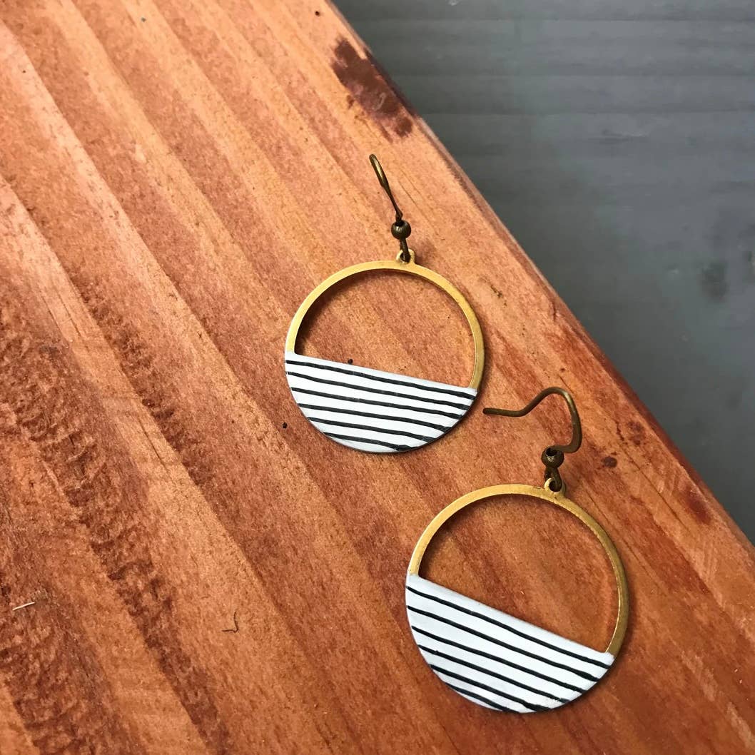 Crescent Hoop Earrings-Assorted Styles