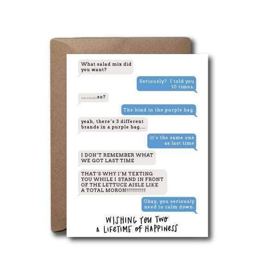 Marriage Text Happiness Anniversary Wedding Greeting Card