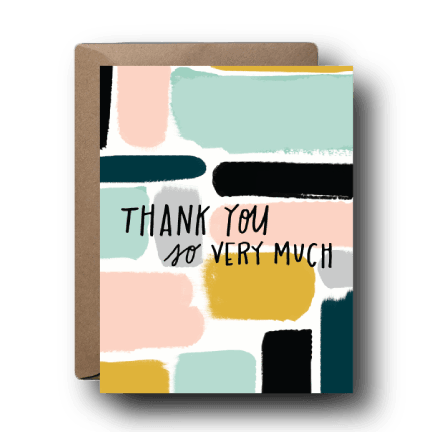 Painted Blocks Thank You Greeting Card
