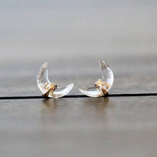 Moonbeam Studs Quartz - 14k Gold Fill