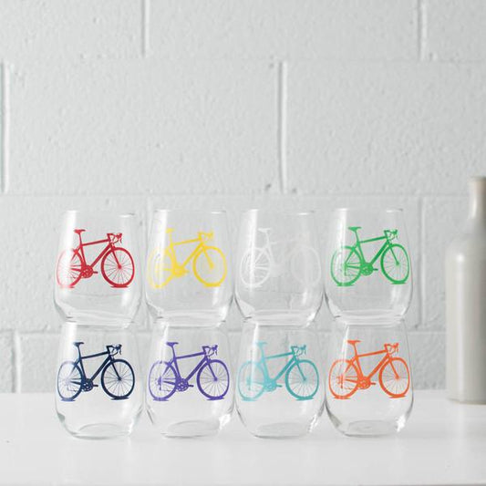 Bicycle Stemless Wine Glass