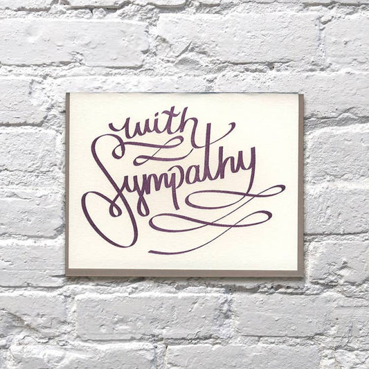 Purple Script Sympathy Card