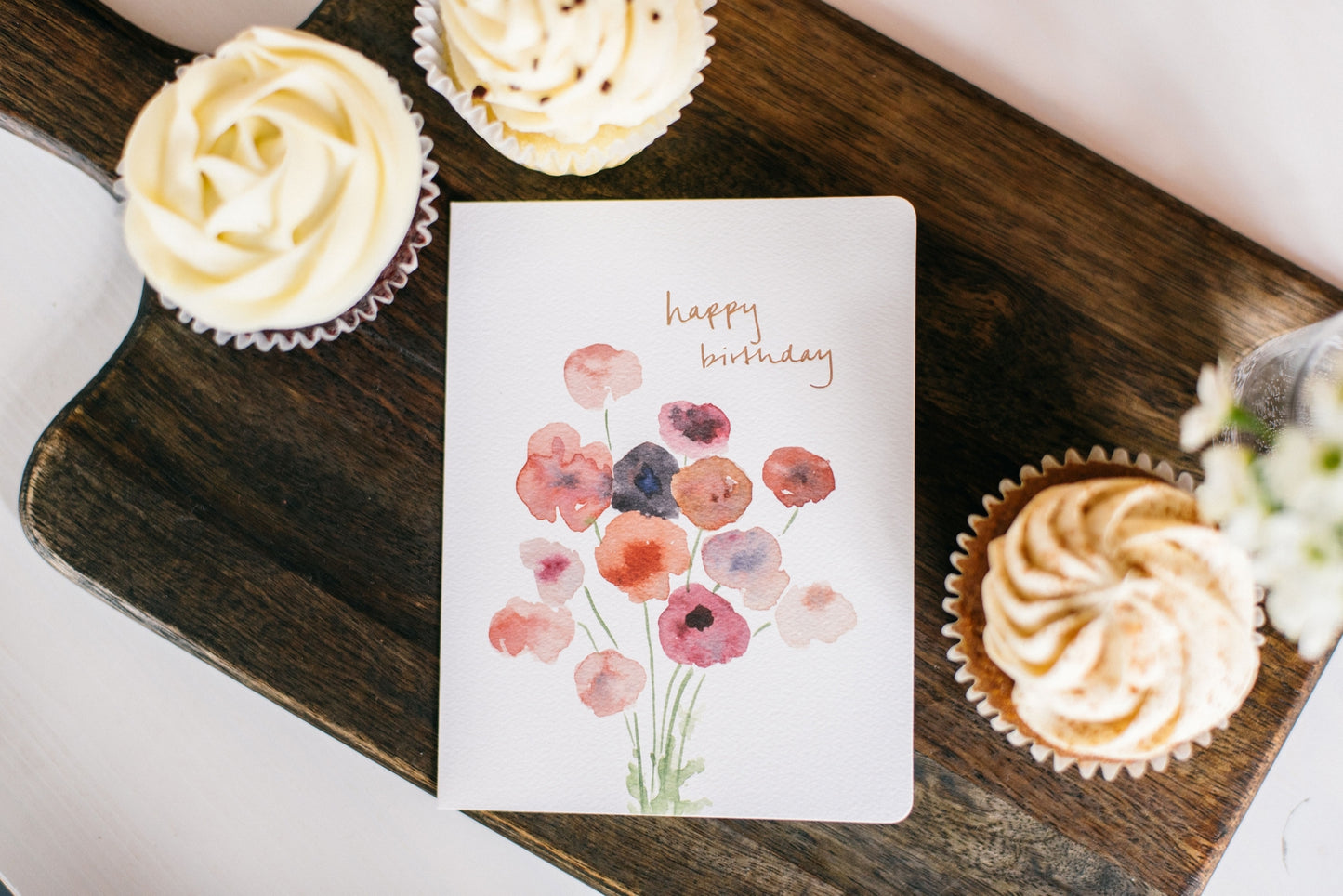 Poppies Watercolor Birthday Card