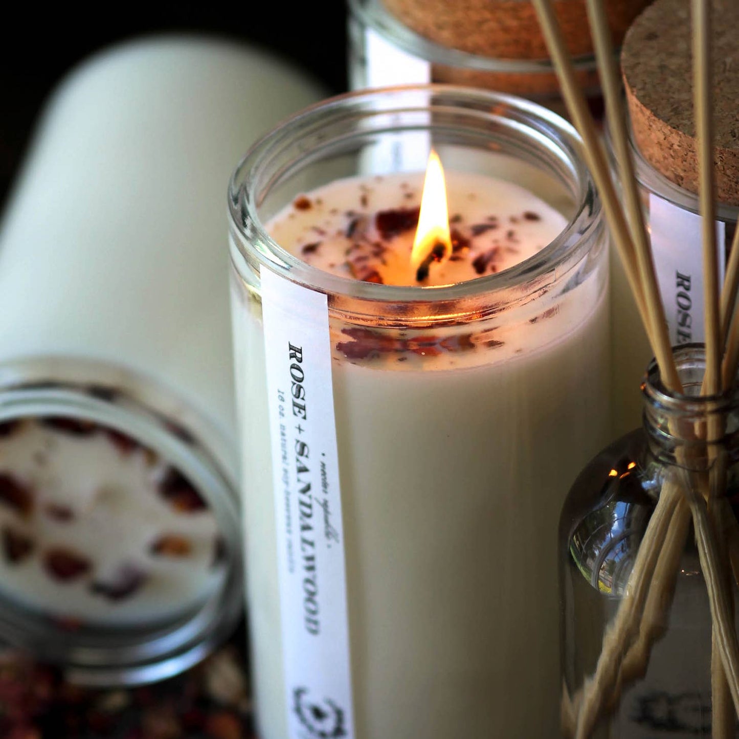 Rose + Sandalwood Apothecary Candle