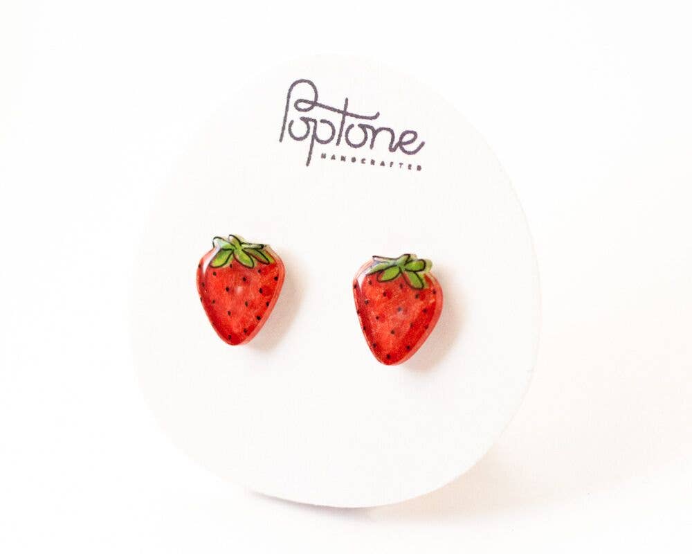 Cute Strawberry Fruit Summer Stud Earrings