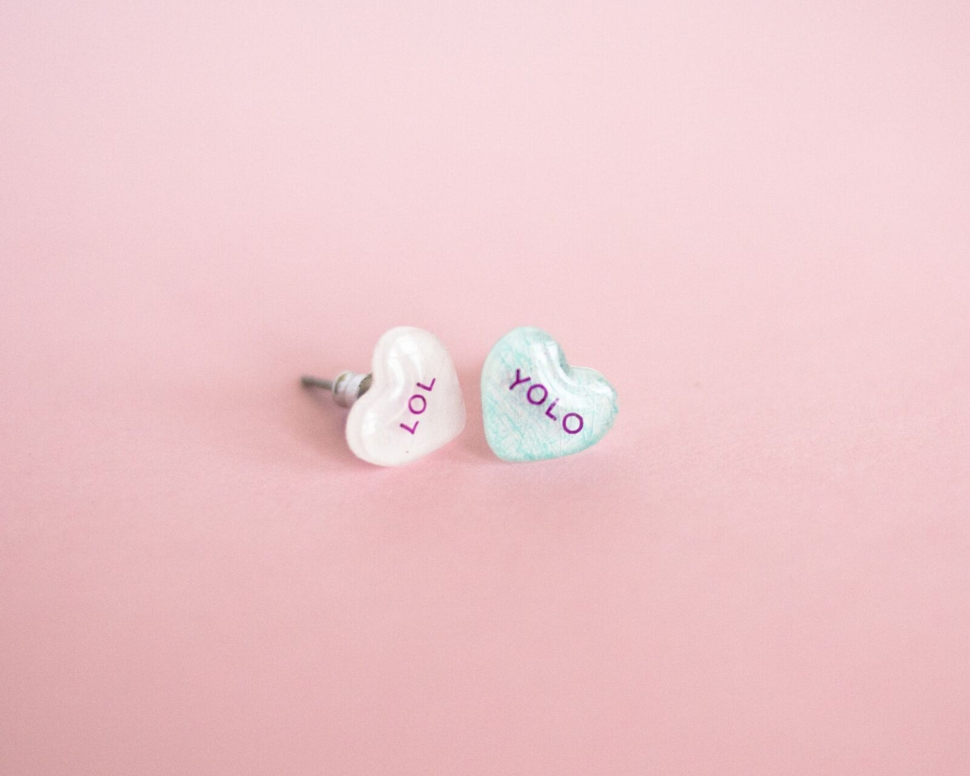 Valentine Candy Heart Earrings - Lol + Yolo