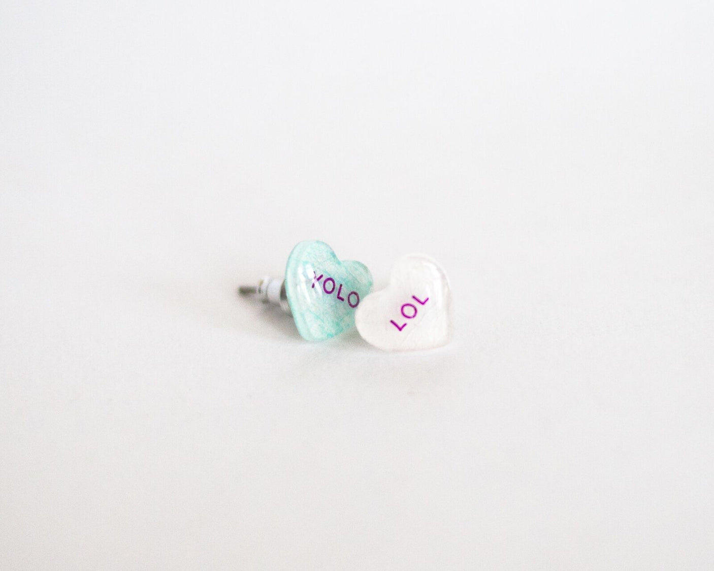 Valentine Candy Heart Earrings - Lol + Yolo