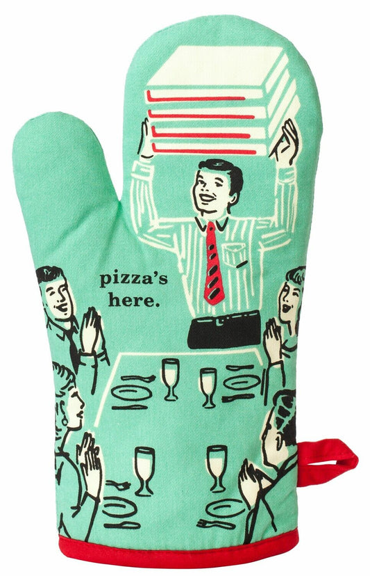 Pizza's Here Oven Mitt