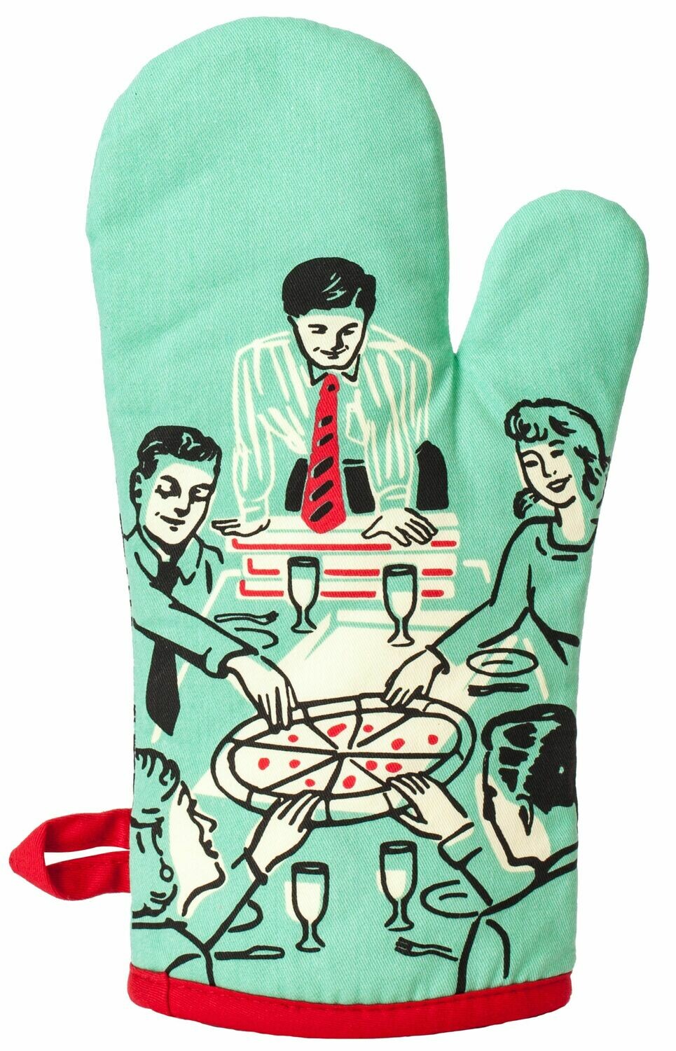 Pizza's Here Oven Mitt