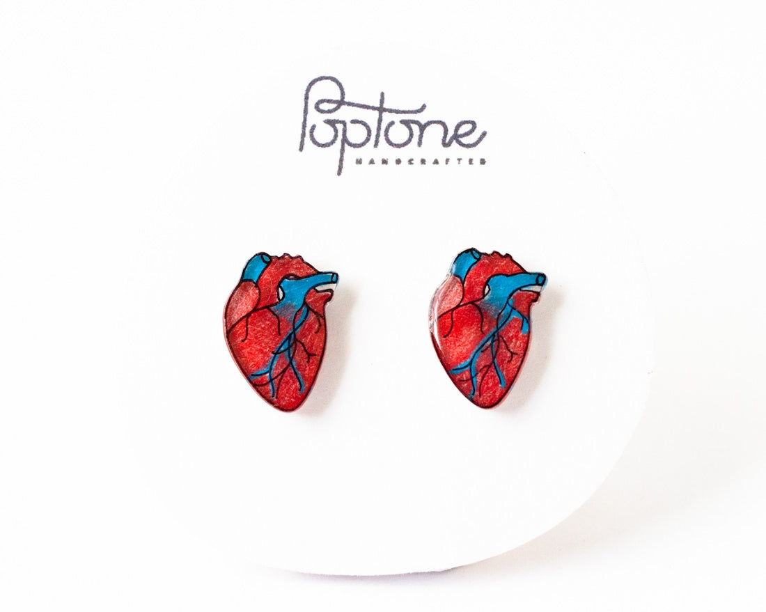 Anatomic Human Heart Earrings