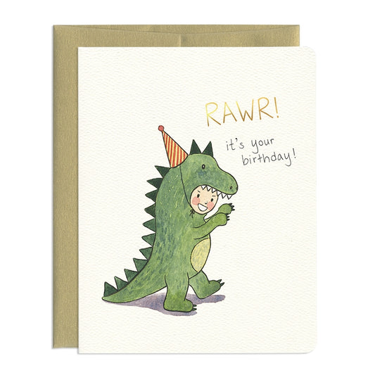 Dino Costume Birthday Card