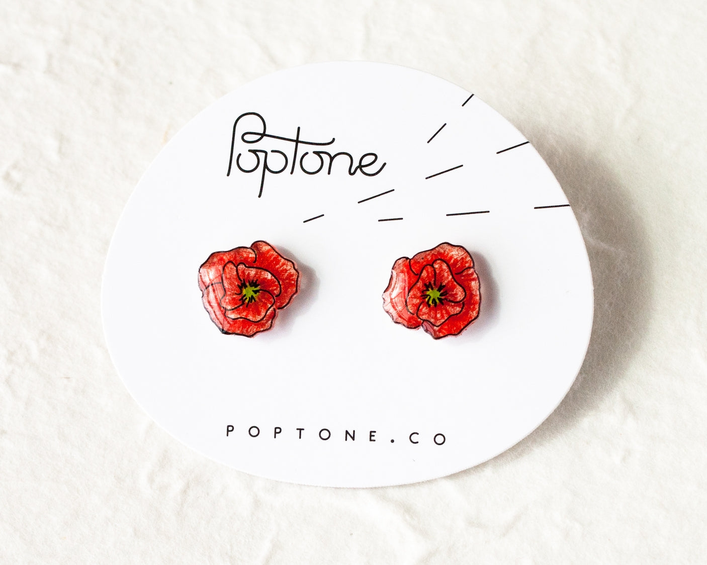 Poppy Flower Stud Earrings