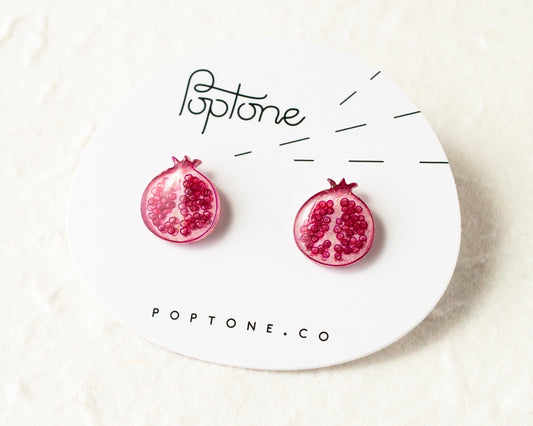 Pomegranate Fruit Stud Earrings