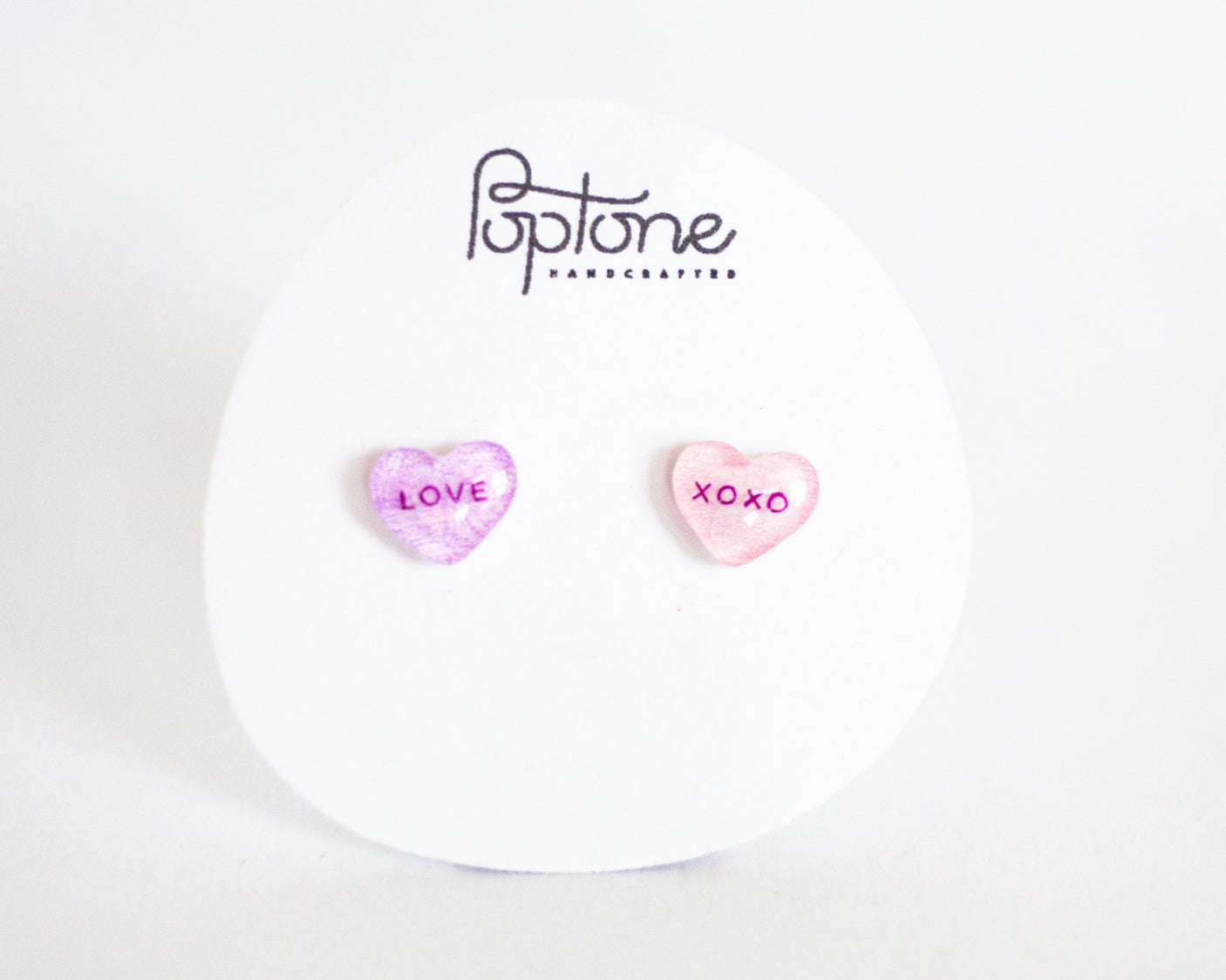 Valentine Candy Heart Earrings - Love + Xoxo