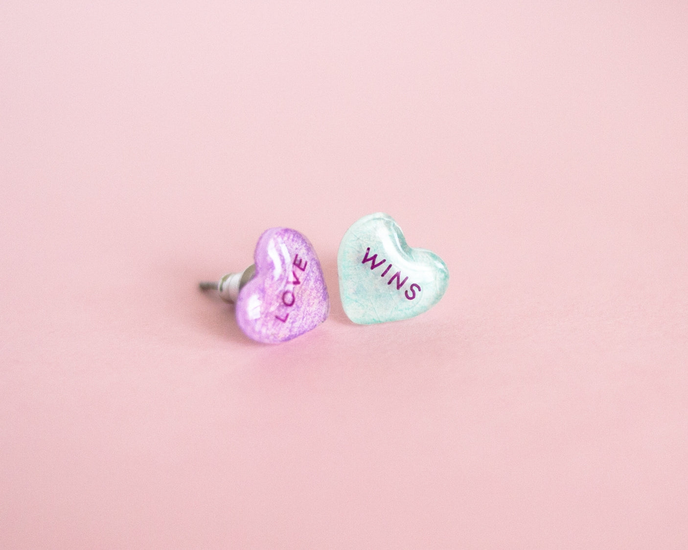 Valentine Candy Heart Earrings - Love + Wins