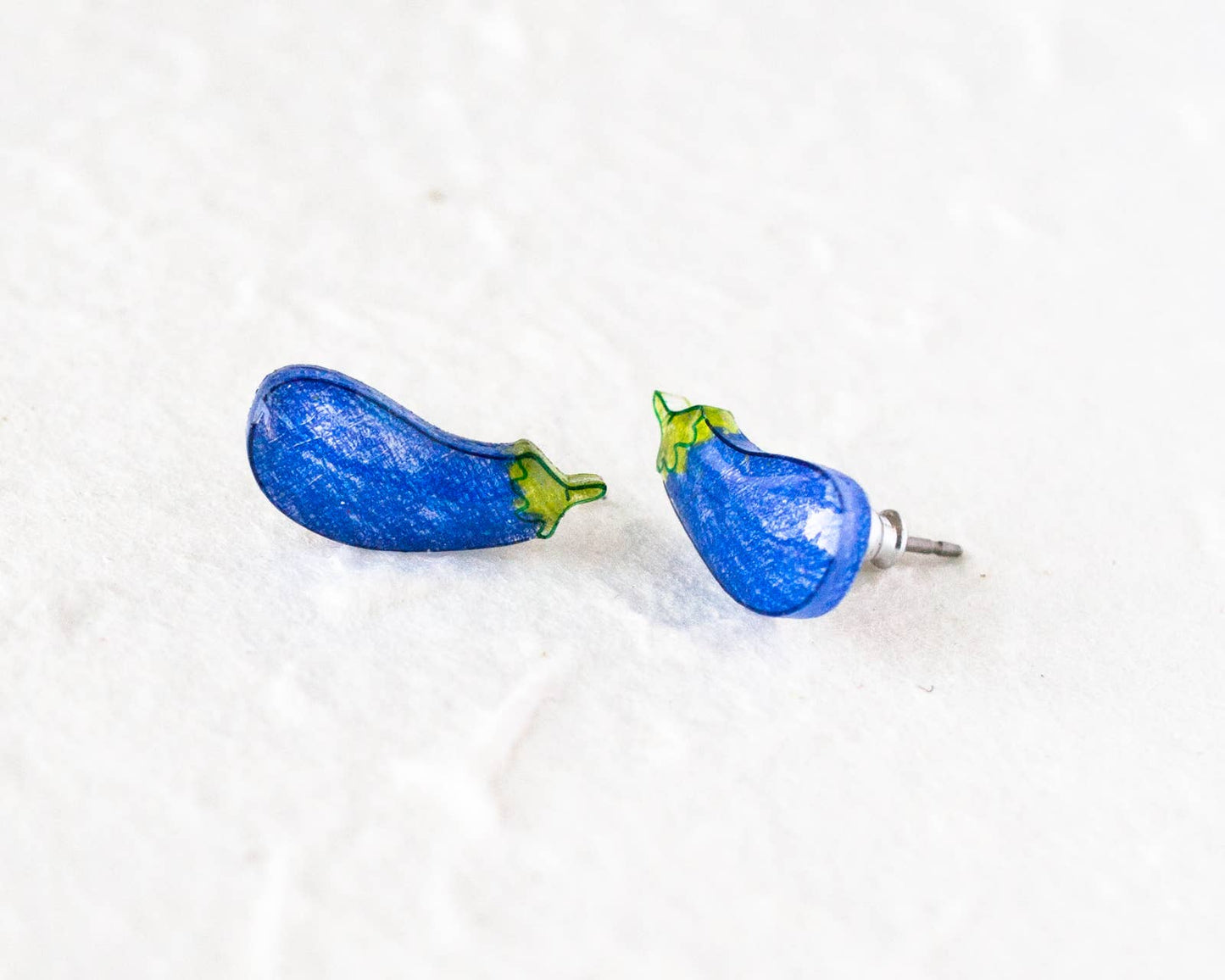 Eggplant Purple Vegetable Earrings