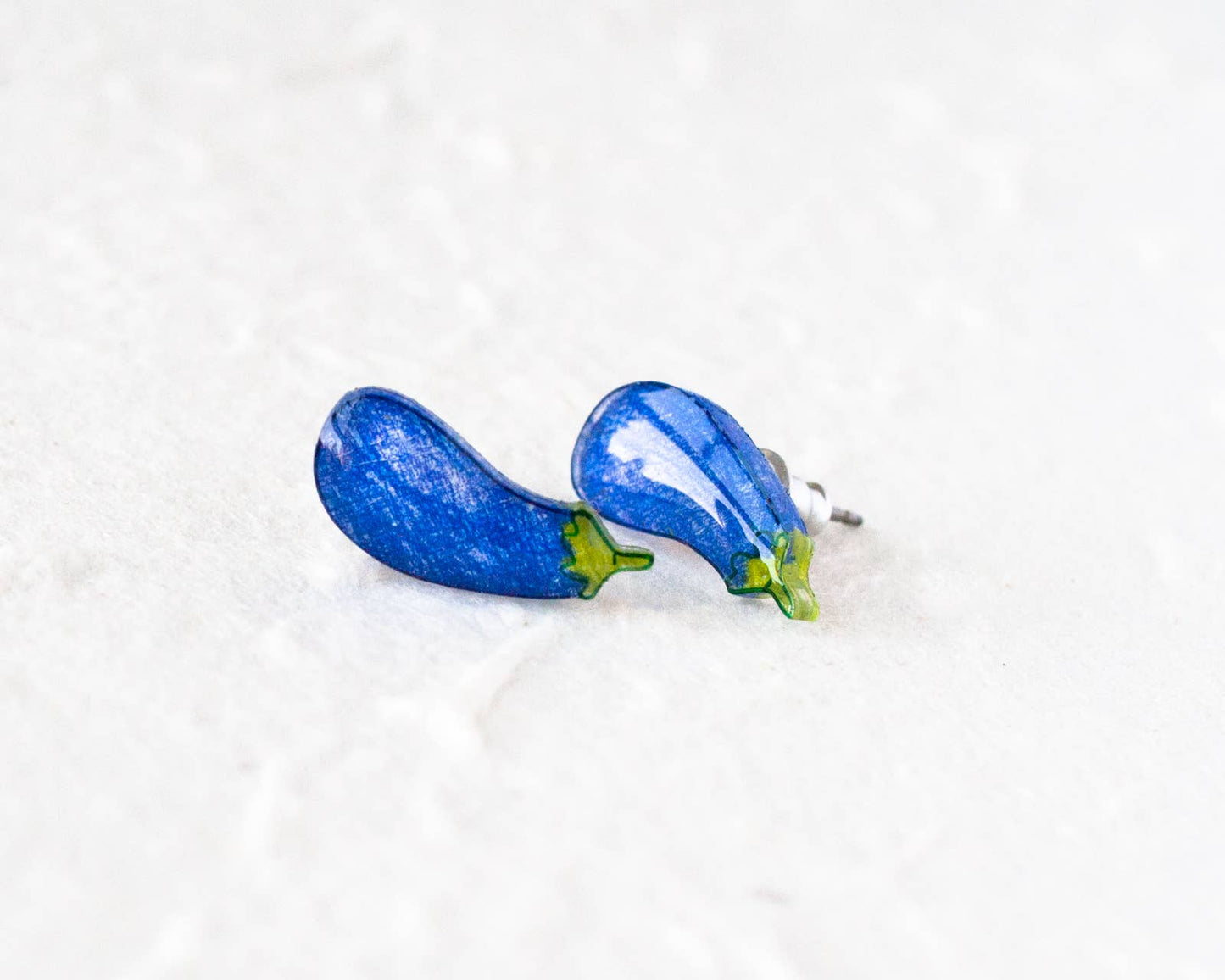 Eggplant Purple Vegetable Earrings
