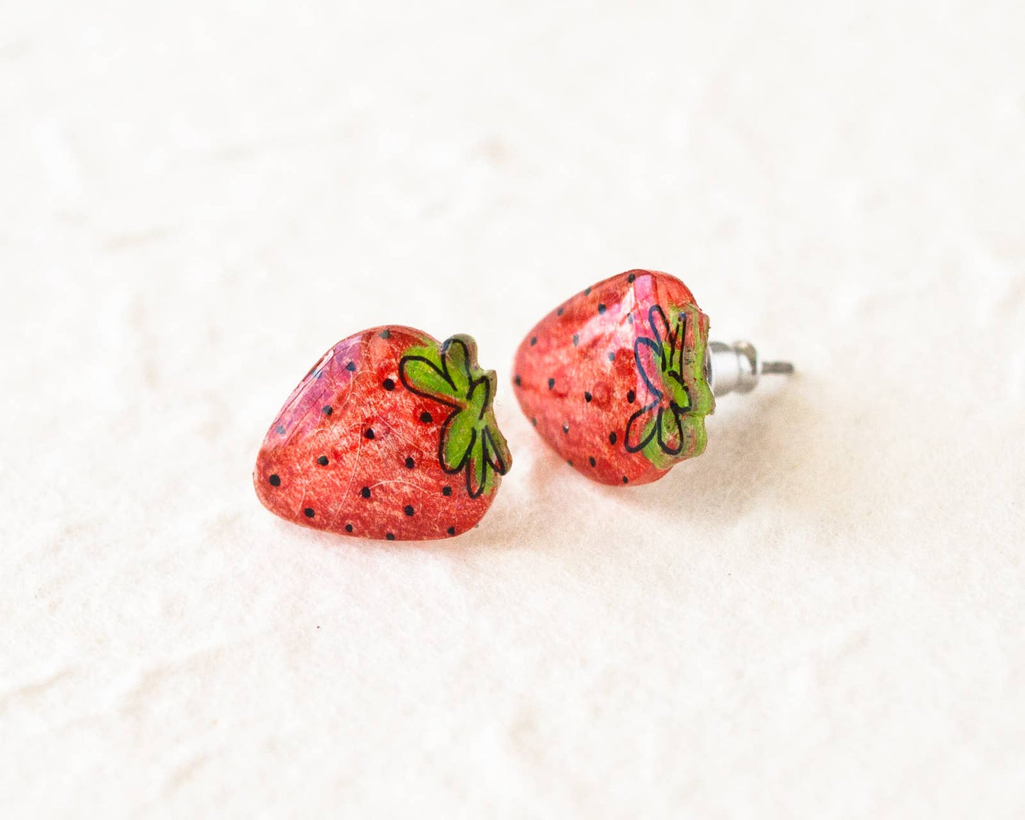 Cute Strawberry Fruit Summer Stud Earrings