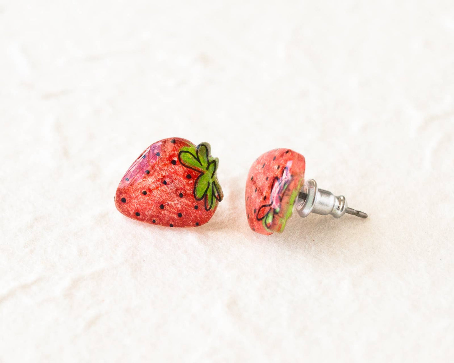 Cute Strawberry Fruit Summer Stud Earrings