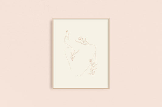 Bored Floral Woman Art Print