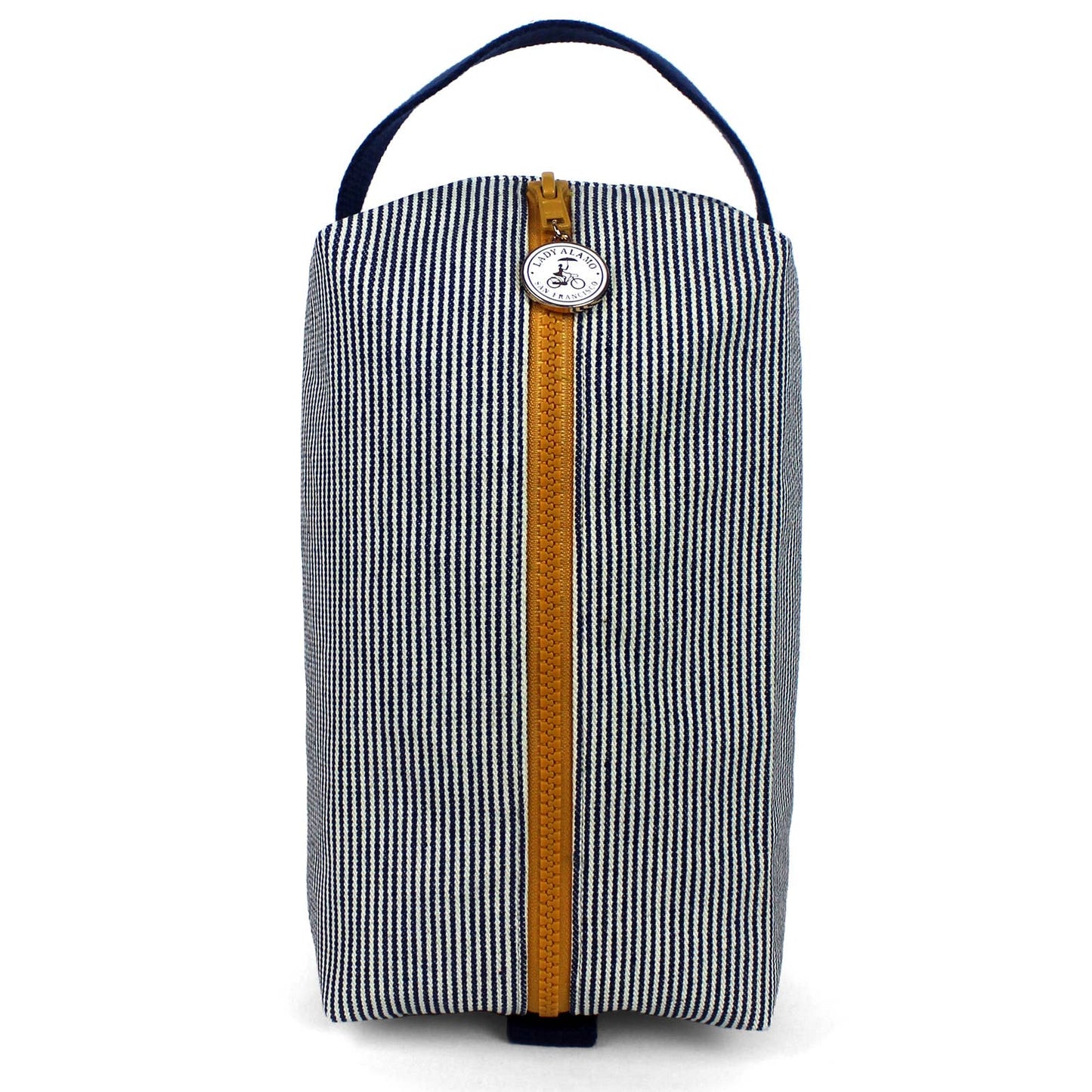 Railroad Stripe Box Zip Toiletry Bag - Unisex