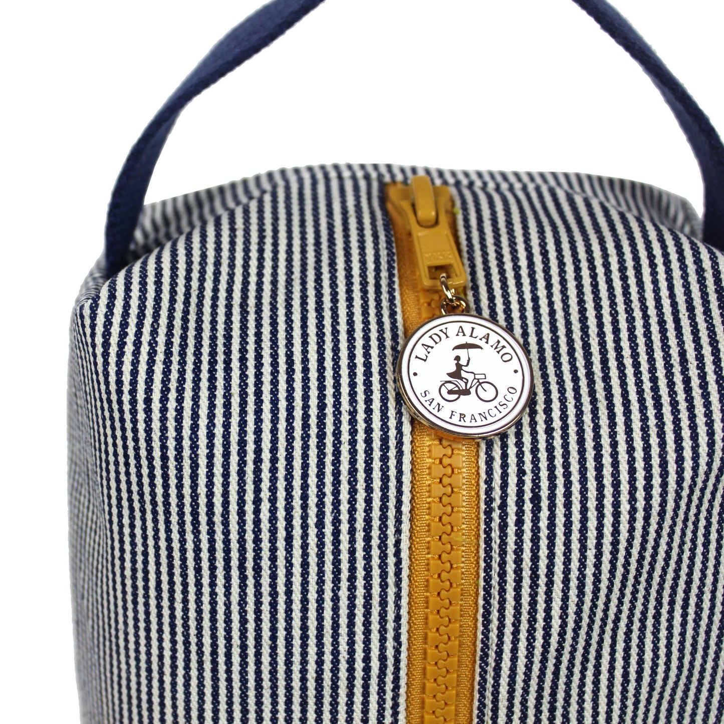 Railroad Stripe Box Zip Toiletry Bag - Unisex