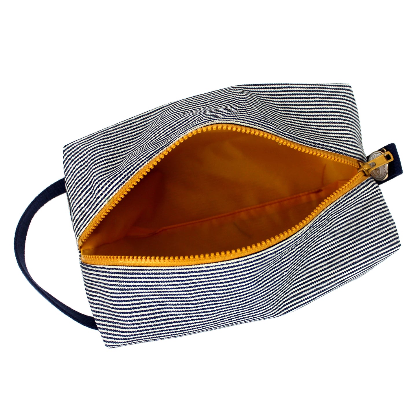 Railroad Stripe Box Zip Toiletry Bag - Unisex