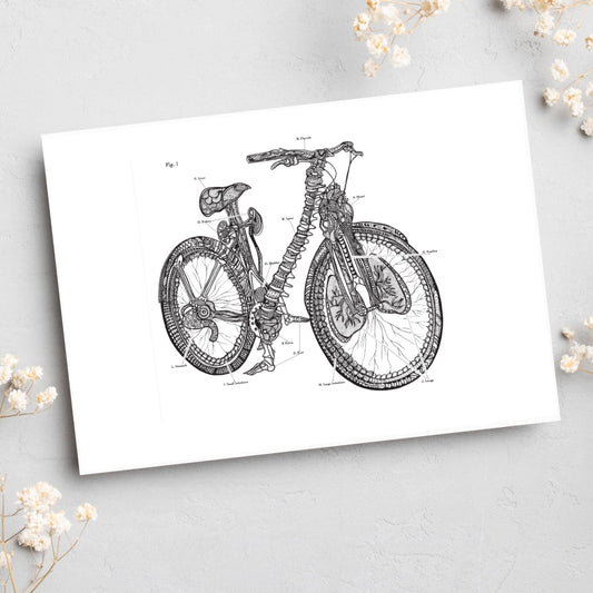 Anatomical Bicycle Greeting Card