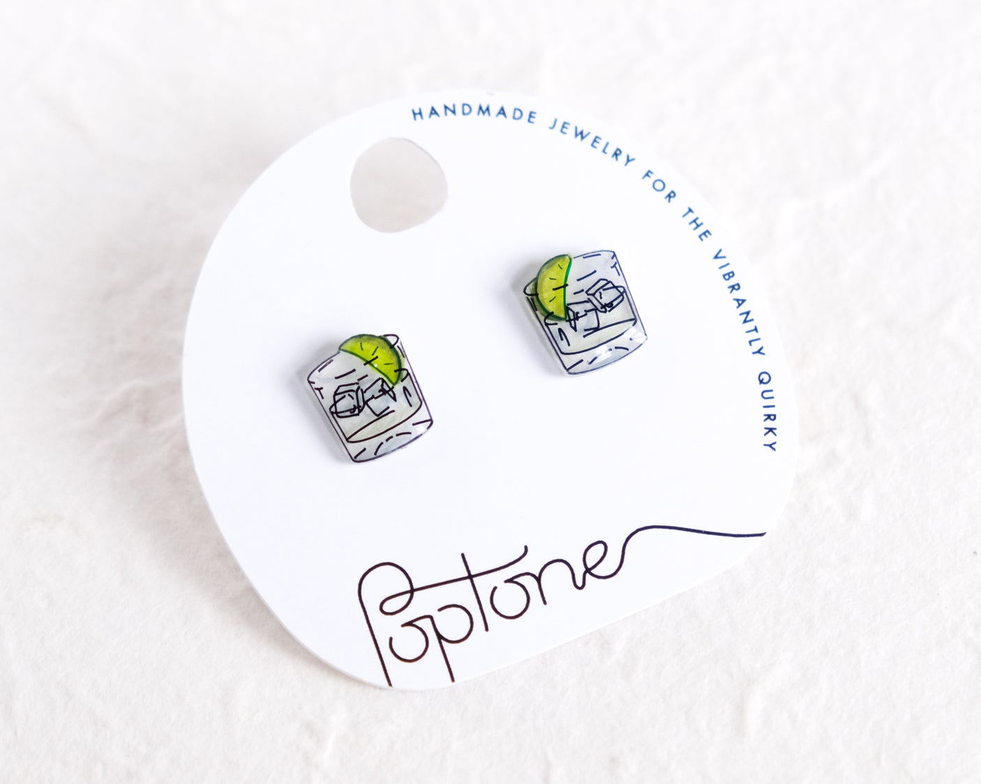 Tequila On the Rocks + Lime, Drink Cocktail Fiesta Earrings