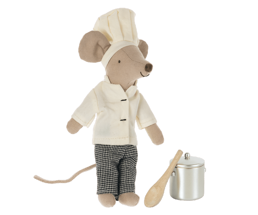Chef Mouse w/ Soup Pot & Spoon