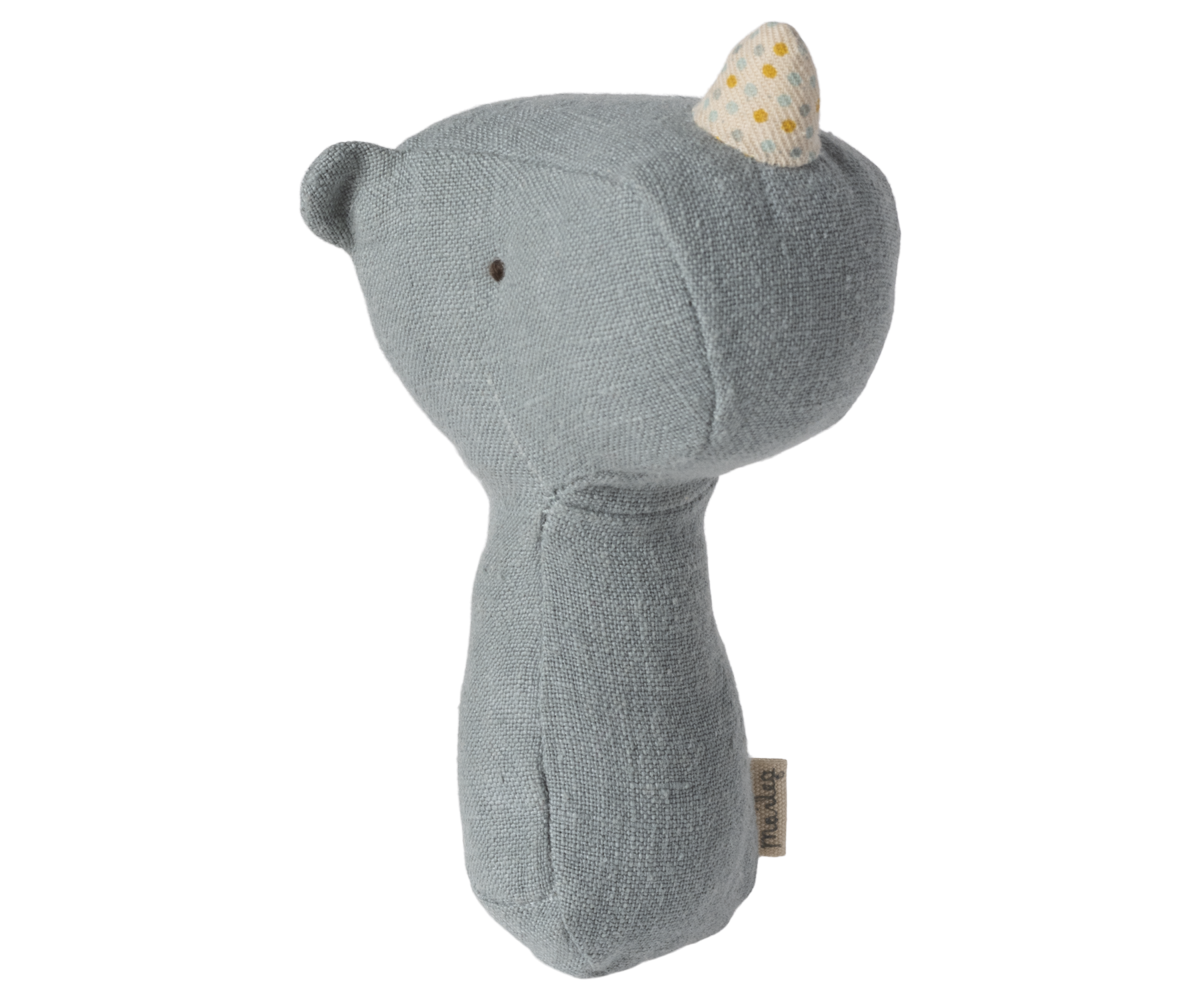 Lullaby Friends Rhino Rattle in Dusty Blue