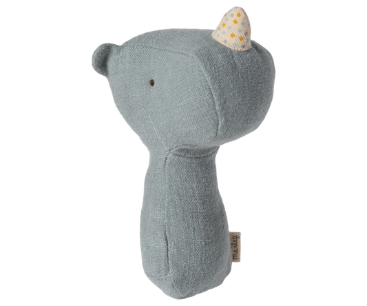 Lullaby Friends Rhino Rattle in Dusty Blue