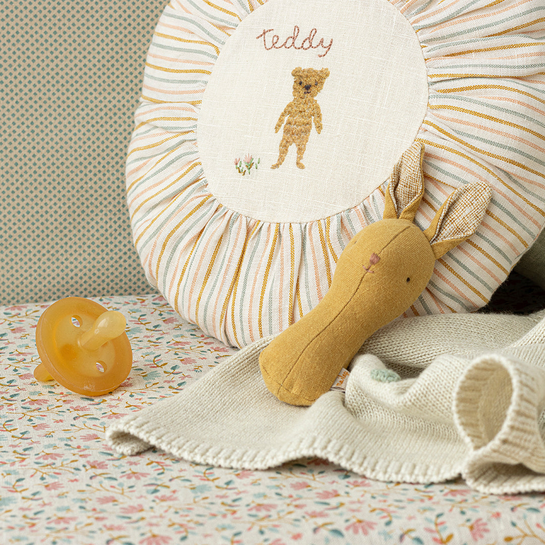 Lullaby Friends Bunny Rattle in Dusty yellow