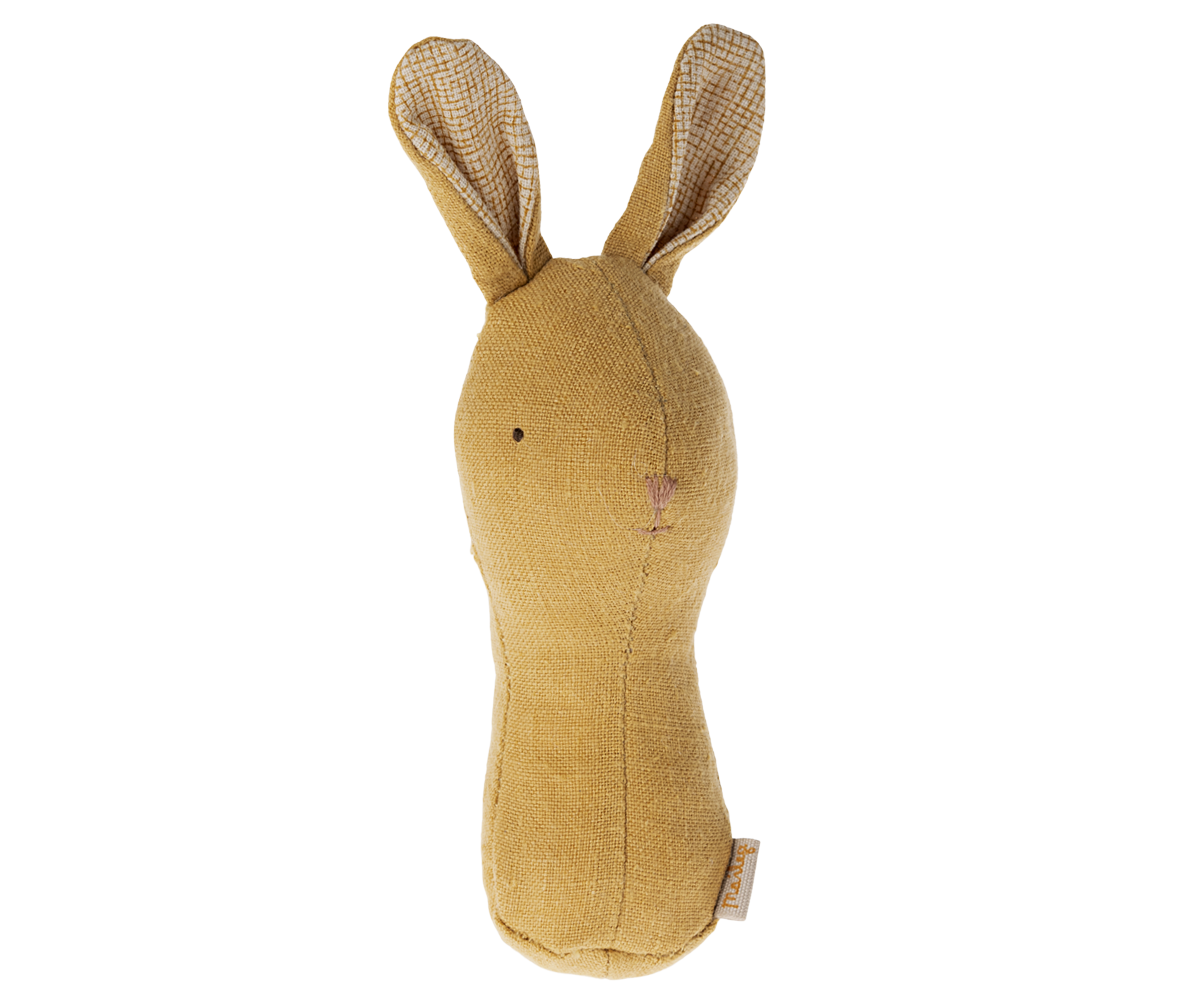 Lullaby Friends Bunny Rattle in Dusty yellow