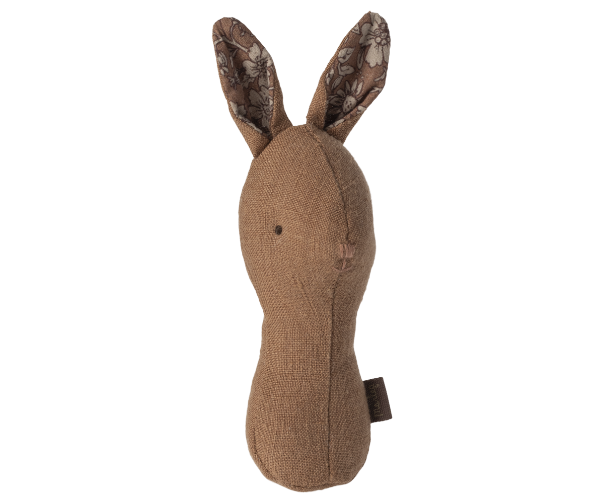 Lullaby Friends Bunny Rattle in Chocolate