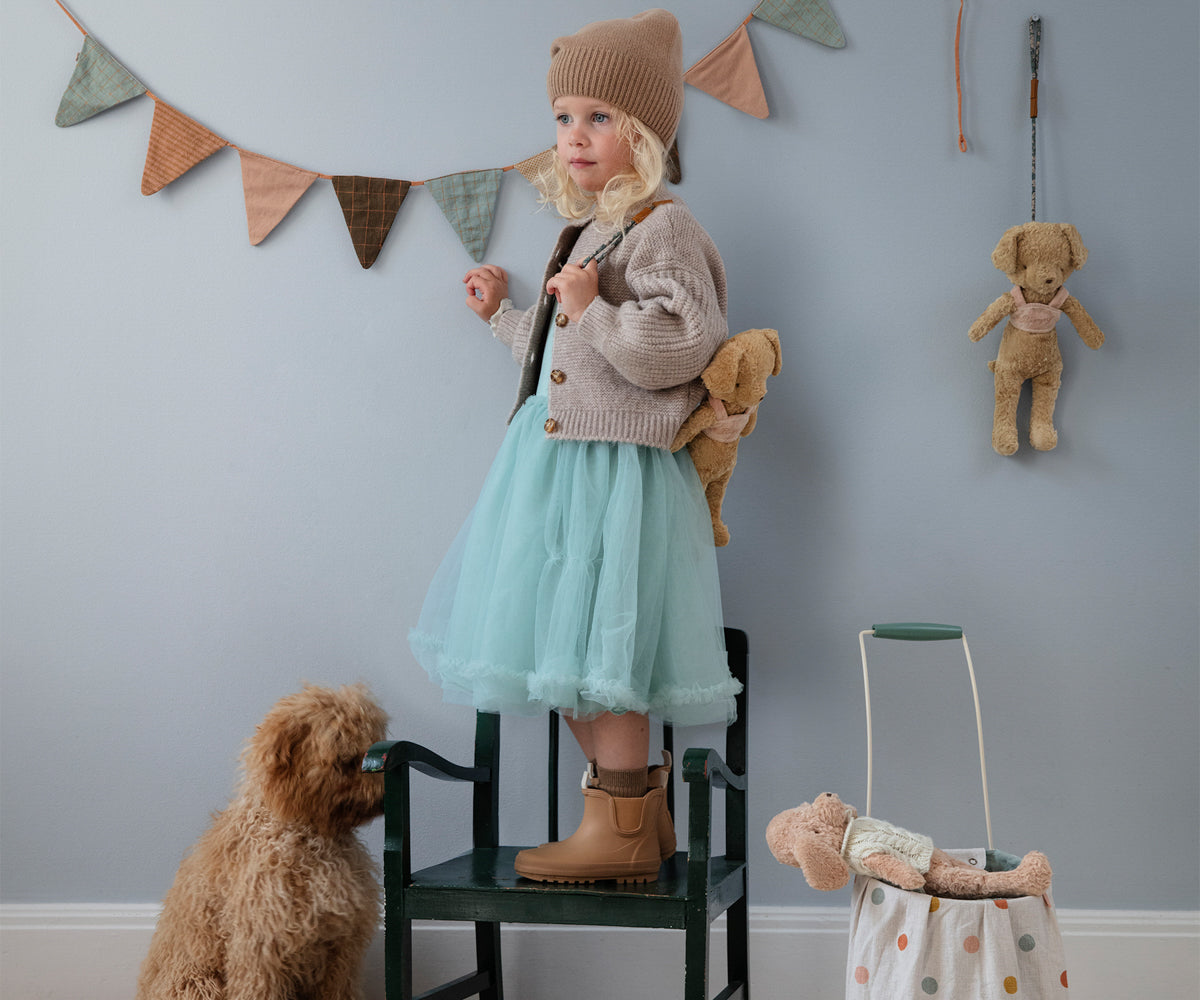 Soft Vintage Plush Poodle Dog Dusty Powder
