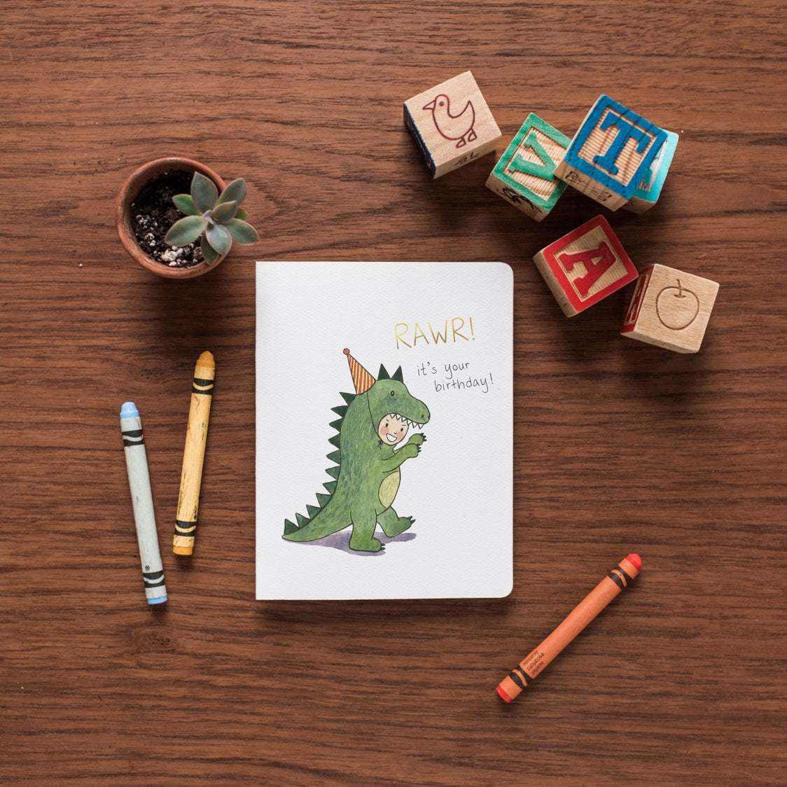 Dino Costume Birthday Card