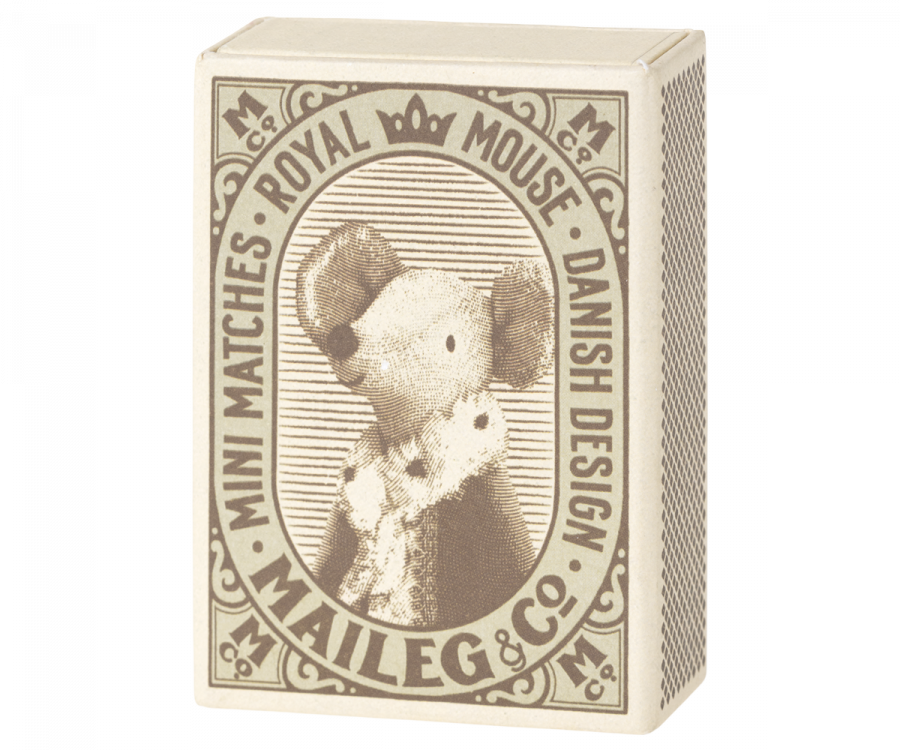 Sleepy/Wakey Baby Mouse In Matchbook -Light Blue