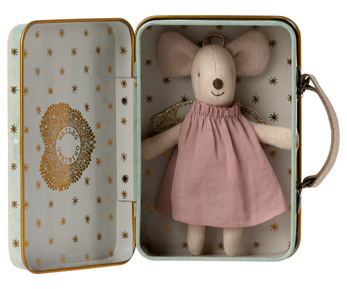 Angel Mouse In Suitcase