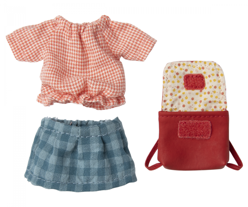 Clothes and Bag for Big Sister Mouse - Red