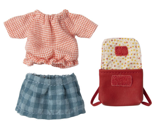 Clothes and Bag for Big Sister Mouse - Red