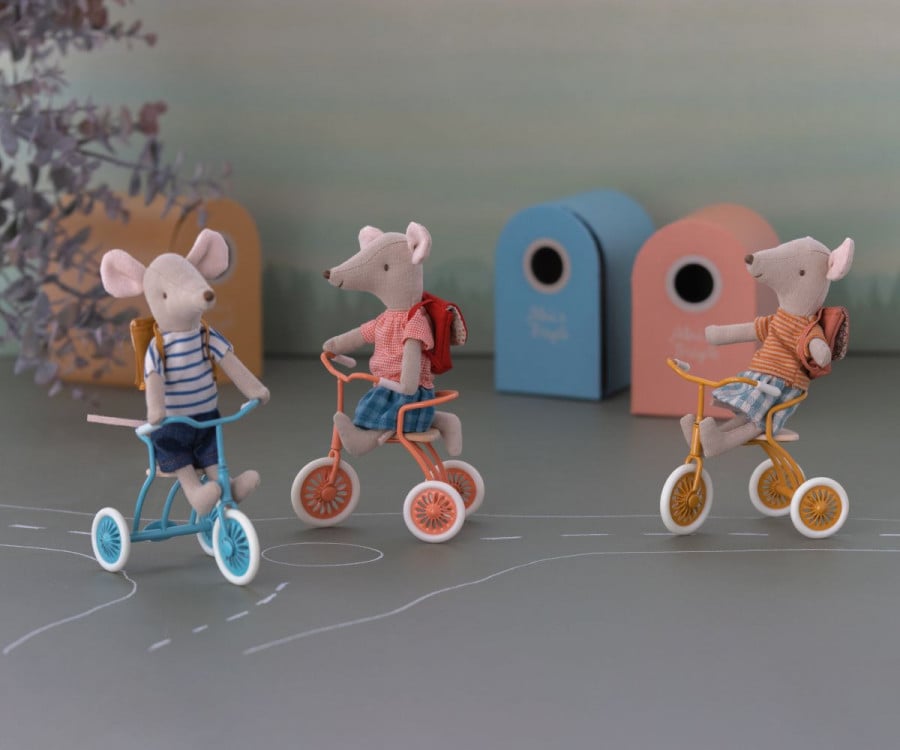 Tricycle Mouse, Big Sister w/Old Rose Bag