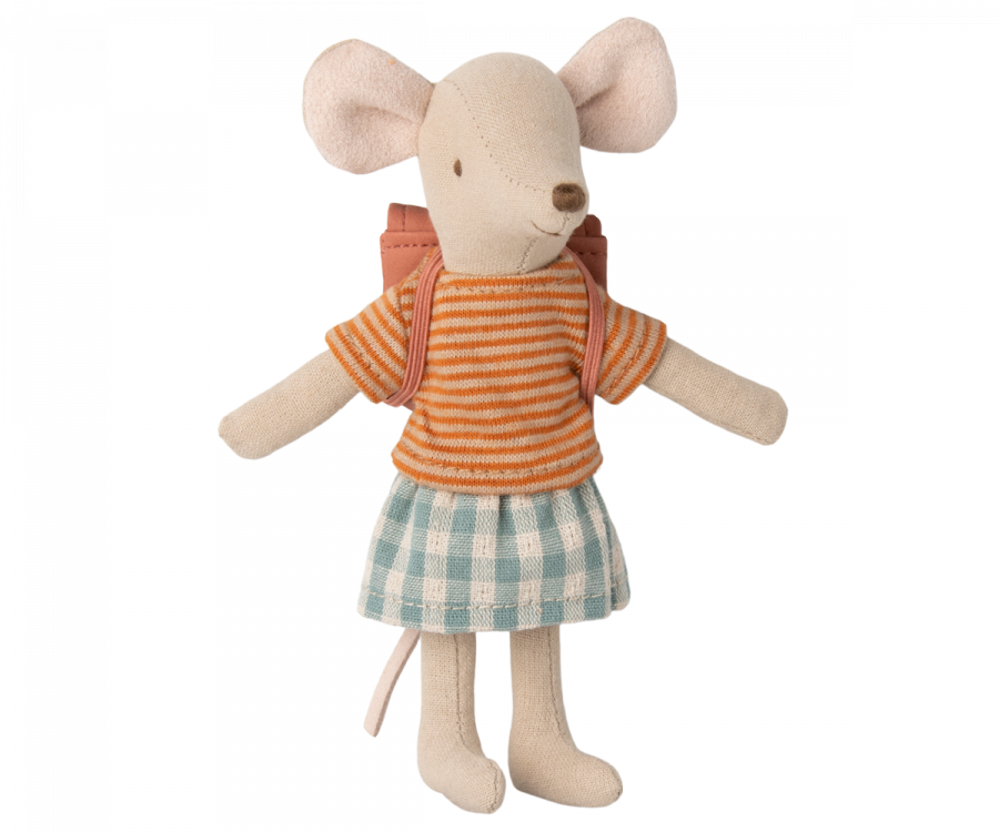 Tricycle Mouse, Big Sister w/Old Rose Bag