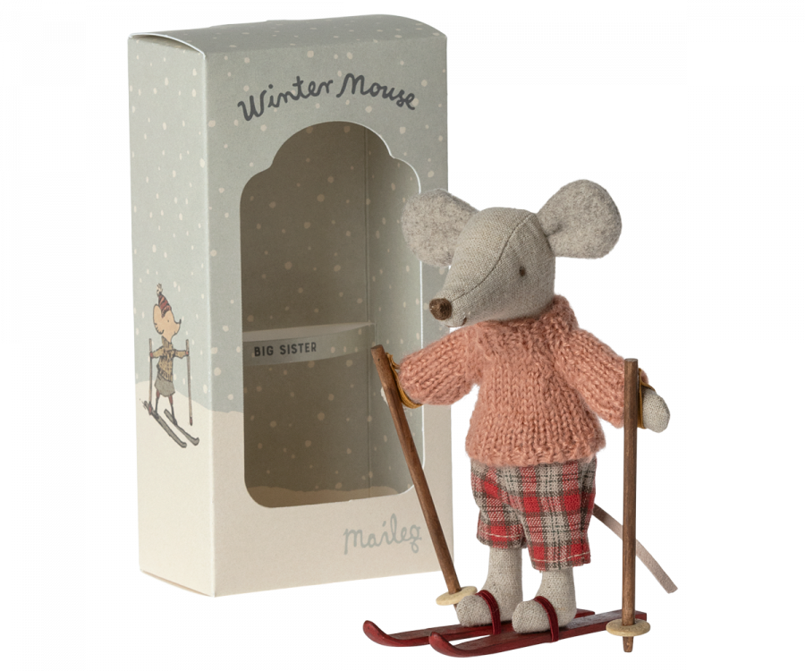 Big Sister Winter Mouse With Ski Set