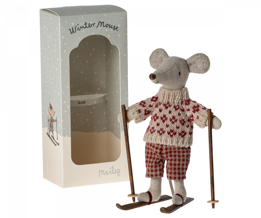 Mum Winter Mouse With Ski Set