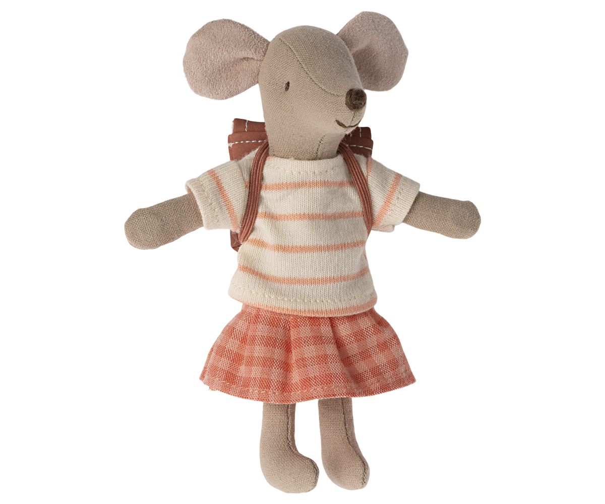 Tricycle Mouse, Big Sister w/Coral Backpack