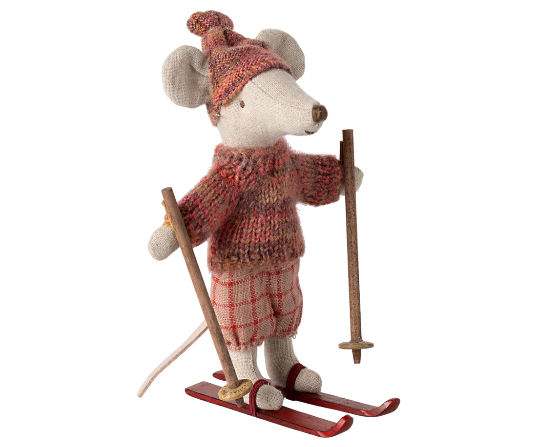 Winter Mouse With Ski Set Big Sister - Rose