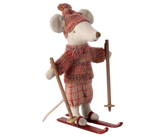 Winter Mouse With Ski Set Big Sister - Rose